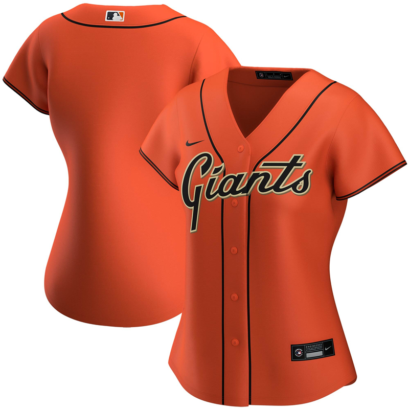 2020 MLB Women San Francisco Giants Nike Orange Alternate 2020 Replica Team Jersey 1->women mlb jersey->Women Jersey